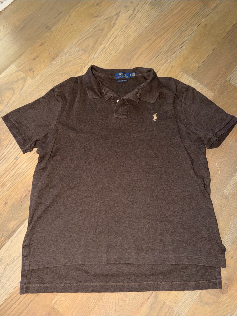 Polo Ralph Lauren Men's Brown Pima Soft Touch Short Sleeve Polo Shirt Size Large